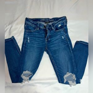 American Eagle Blue Ripped Jeans